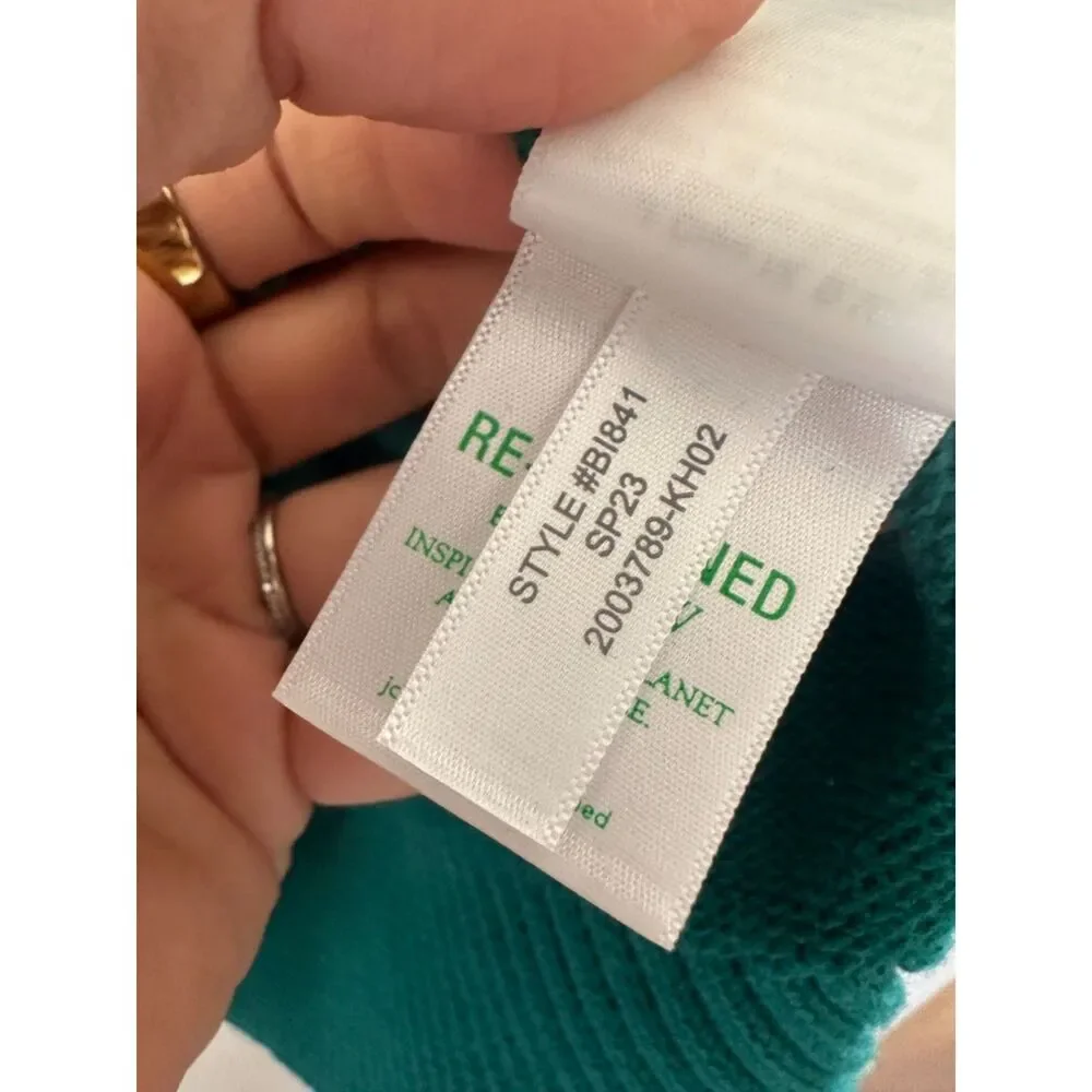 J. Crew Heritage Cotton Crewneck Sweater Green/Blue Size Medium